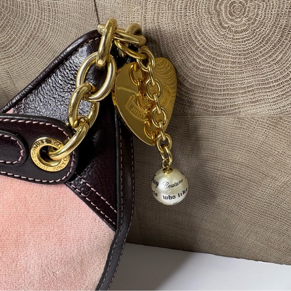 Juicy Couture Y2K Velour "Juicy Pretty Thing" Shoulder Bag, Pink & Brown - Picture 7 of 10